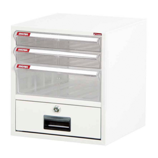 樹德 A4 桌上型櫃 A4-104K 0.7mm日本進口SECC特殊防鏽鍍鋅鋼板, 白色 + 透明色, 1個