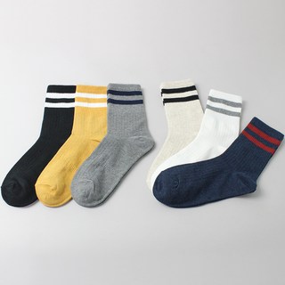 KIDS FUTURE 孩童款線條中筒襪 6雙