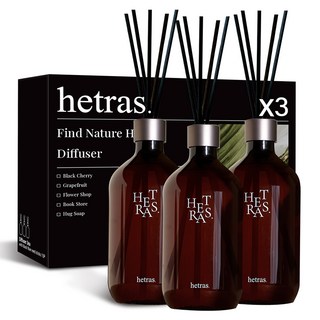 헤트라스 프리미엄 대용량 디퓨저, 북스토어, 500ml, 3개