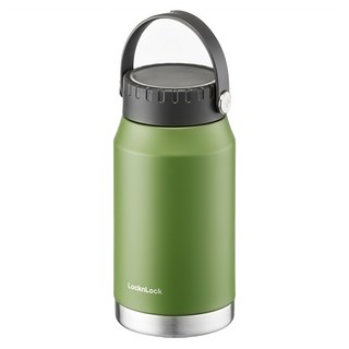 LocknLock 樂扣樂扣 Slo系列寬口提環保溫瓶, Forest Green, 500ml, 1個