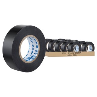 DEER BRAND 鹿頭牌 電氣絕緣膠帶 IA84 19mm x 10m 黑色 10卷組, 1組