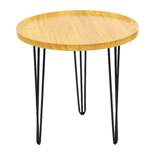 FAmILyLIFE 生活 木冶山居 Carmel鍛鑄圓形茶几 WO-012-WO 60cm 4.3kg, 白橡木