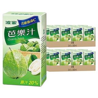 波蜜 含C芭樂汁 抗氧化效果佳 果汁含量高 香甜好喝 順口暢飲 不甜不膩, 300ml, 48入