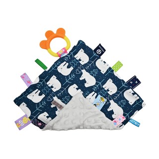 insular 茵秀麗 豆豆絨咬咬安撫巾 + 固齒器, 藍色, 1條