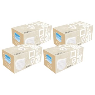 Finetech 釩泰 成人平面醫用口罩 滿版黑耳, 天籟藍色, 50片, 4盒