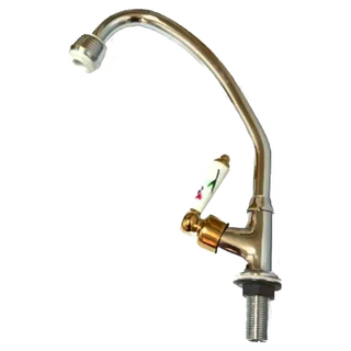 台灣製 彩繪陶瓷鵝頸龍頭, 出水管360度旋轉, 氣泡頭可兩段式切換出水模式, 全銅本體, 32 x 22cm, 1個