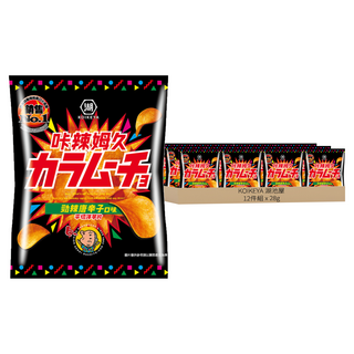 KOIKEYA 湖池屋 咔辣姆久 平切洋芋片 勁辣唐辛子 12件組, 28g, 1箱