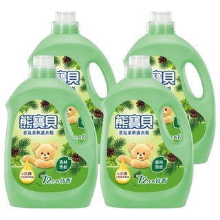 熊寶貝 柔軟護衣精 森林雪松 72小時持久香, 3L, 4桶