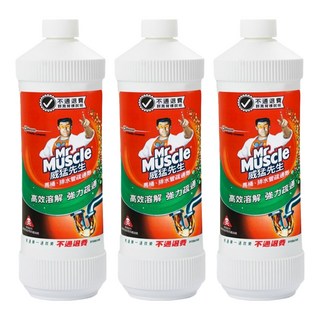 威猛先生 馬桶/排水管疏通劑 高效溶解 強力疏通, 960ml, 3瓶