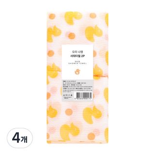 Shabath 染色沐浴巾, 鴨子, 4個, 1入