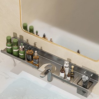 超級工廠 洗手台置物架 , 灰色, 1個