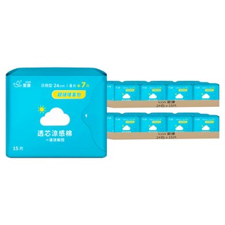 icon 愛康 透芯涼感衛生棉, 日用型(24cm), 15片, 48包