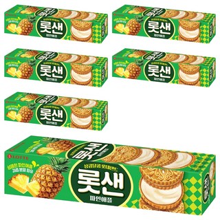 LOTTE 樂天 夾心餅乾 鳳梨味, 105g, 6盒