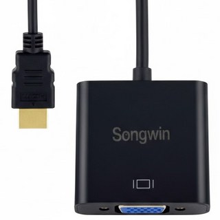 Songwin 尚之宇 HDMI 公 TO VGA 母 轉接線 25 x 4.5 x 1.5cm 線長21cm, HD-VGA, 1個