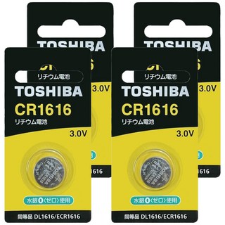 TOSHIBA 東芝 鈕扣電池 CR1616, 1入, 4個