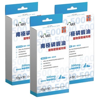 PAW PAW LAND 肉球世界 全齡犬貓 南極磷蝦營養補充條 17g, 10條, 腸道保健, 3盒