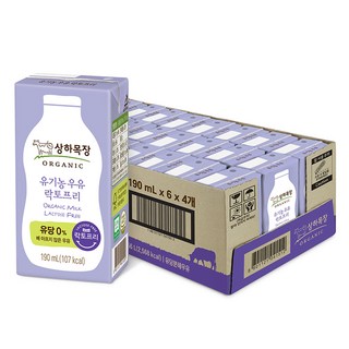 Maeil Sangha Farm Organic無乳糖牛奶, 190ml, 24入