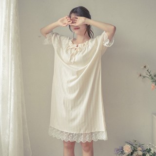 2'nd Pink 女款蕾絲寬鬆連身睡衣 #2872