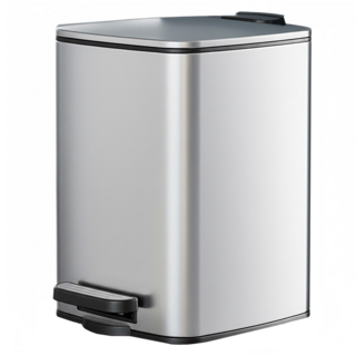 小麥購物 大容量腳踏式不銹鋼垃圾桶 L1288 15L, 砂光銀, 1層