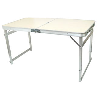 FOSO 方管有傘孔鋁合金折疊桌 輕巧便攜 露營野餐必備, 白楓, 1個