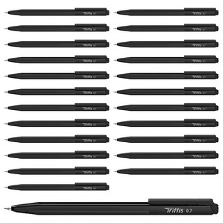 모나미 트리피스 삼각 볼펜 0.7mm, 블랙, 24개