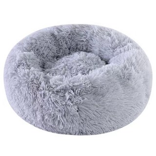 毛絨深度睡眠寵物睡窩, 1個, 淺灰色