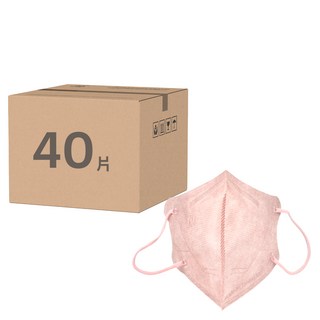 JUN 郡昱 3D成人立體醫療口罩, 珊瑚橘, 20片, 2盒