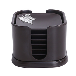 PUSH! 品茗喝茶具 電木茶具配件套組 楓葉款杯墊, 方形, 1組