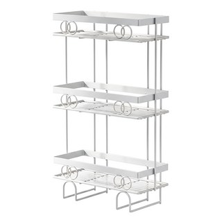 費歐家 三層 圓環雕花馬桶水箱置物架, 白色, 1個