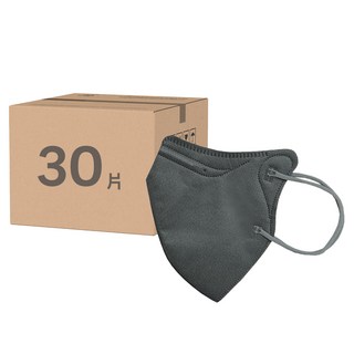 Charmed 昌明生技 成人3D醫用口罩 耳繩款 加大 L, 深灰色, 30片, 1盒