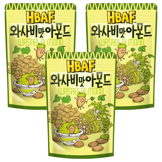 HBAF 杏仁果 山葵味, 精選美國優質杏仁，香甜酥脆，口感絕佳, 120g, 3包