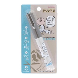 sun-star STICKYLE 攜帶型剪刀, 1個, 史努比與查理布朗 黑色
