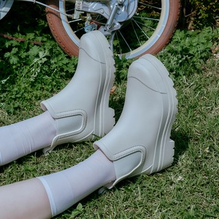 SHOOPEN 女款短筒鬆緊帶切爾西雨靴 HPCV6ES704