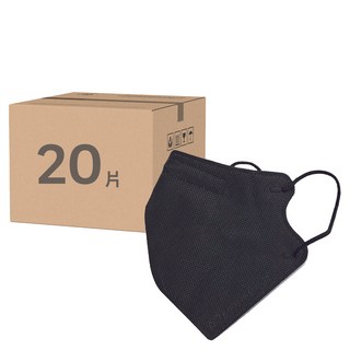 CHENYU 辰昱 成人3D涼感立體醫療口罩 14.5 x 10.3cm, 曜石黑, 20片, 1盒