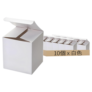 素色禮物盒 3號 10 x 10 x 11 公分, 10個, 白色