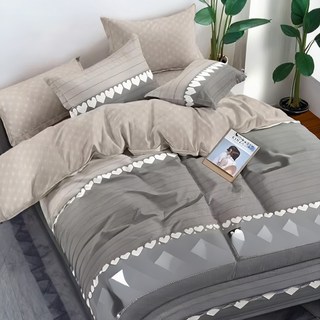 A-ONE 台灣製雪紡棉薄被套6x7尺 100%聚酯纖維 磨毛處理 吸濕排汗 耐洗不易褪色, 雙人, 心念