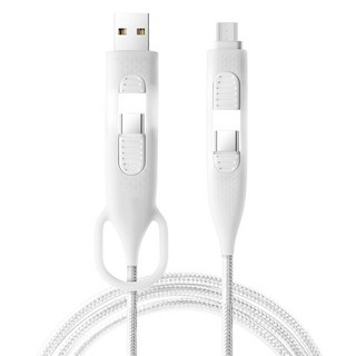 4合1充電傳輸線, 100cm, 白色, 1個