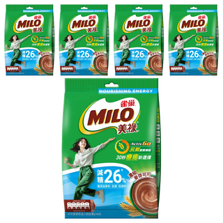 MILO 美祿 巧克力麥芽飲品 減糖配方 減糖26% 小分子大麥 優質蛋白, 25g, 14包, 5袋