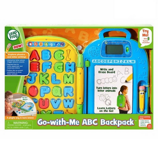 Leap Frog 跳跳蛙 ABC 學習背包, 字母拼圖 字母對照寫字板 內建大小寫字母 筆順, 1個, 本體: 24.5 x 32 x 7cm 外盒: 47.5 x 6.5 x 33cm