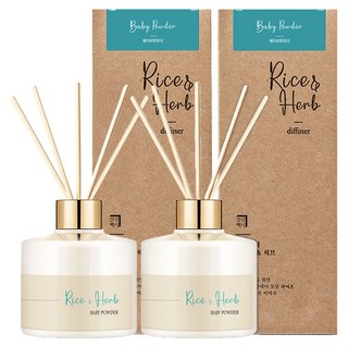살림백서 라이스 앤 허브 디퓨저, 베이비파우더, 200ml, 4개