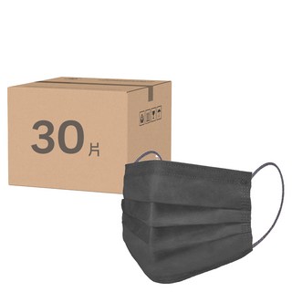 CHENYU 辰昱 平面透氣醫療口罩 17.5 x 9.5cm, 曜石黑, 30片, 1盒