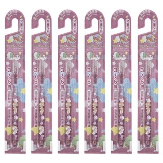 LITTLE TWIN STARS 雙星仙子 兒童牙刷 3~6歲, 透明色, 3支, 2組