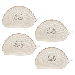 厚款刺繡洗衣袋 內衣款 加厚材質 編織緊密 耐用牢固, 米色, 4個