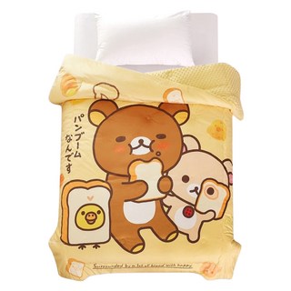 BUHO 布歐 泡泡暖絨被 Rilakkuma拉拉熊 兒童款, 揪愛吃吐司 黃色