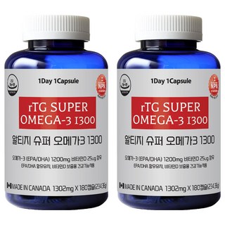TONG Life rTG 超級 rTG Omega-3 1300 234.36g, 2個, 180錠