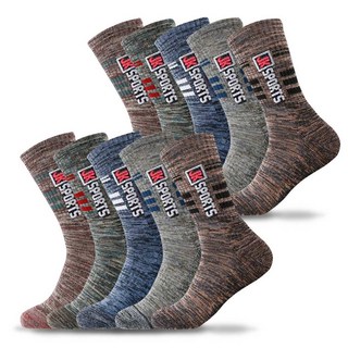 제이케이 남성용 이중바닥 등산 양말 장목 10켤레, 랜덤발송, 1개