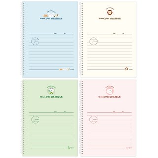 Tamsaa 軟質10mm寬行距線圈筆記本, 4個, 混合顏色