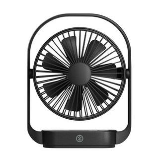 aibo 超薄美型 6吋手提式大風量USB桌扇 附夜燈功能 (四段風速、可拆卸前網), USB-FAN-AB231-BK, 黑色