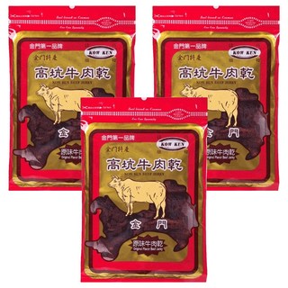 高坑 原味牛肉乾, 160g, 3包