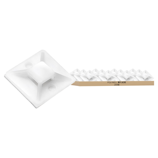 POLYWELL 寶利威爾 束帶固定座 3M背膠 PW15-T65-0182, 200個, 白色